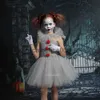 Besondere Anlässe Grauer Joker Mädchen Halloween Kostüm Tutu Kleid Gruseliger Clown Kinder Karneval Party Cosplay Kleidung Kinder Tüll Kostüm 2-12Y x1004