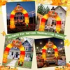 10Ft Thanksgiving Inflatable Turkey Decoration, Blow Up Turkey Archway Inflatable Yard Decoration with LED Lights