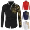 Camicie da uomo a maniche lunghe moda Camisa Masculina Chemise Camicia casual da uomo pubblica Club fantasia Tops2718