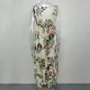 Casual Dresses Beautiful Summer Maxi Dress Flower Printed Patchwork Floral Pattern Lady Pullover Women Garment