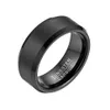 BONISKISS Moda Masculina Anel de Tungstênio Preto Para Homens Anel de Noivado de Casamento de Tungstênio Jóias Masculino Grande 8mm de Largura Anillos321e