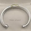 Bracelet Twisted Gold Bracelets Bijoux Croix Hommes Double Dy X Fil Bracelet Femmes Sliver Mode Tendance Platine Plaqué Couleur Chanvre Bague Ouverture Bijoux 7 10MM