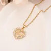 Mode Bruids liefde Hart Wit cz kristal fijn goud GF Oorbel hanger ketting bruiloft bruids Sieraden Sets voor Women309T