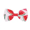 Hair Accessories Baby Watermelon Printed Bow Clips Girls Ribbon Bowknot Hairpins Barrettes Kids Bangs Headwear Drop Delivery Maternit Dhqyj