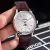 montres hommes marque de luxe pas cher Patrimony Big Date U0112538 cadran blanc automatique phase de lune 0112538 montre pour homme boîtier en acier marron Lea276p