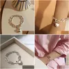 Bracelets de charme Sier épais chaîne bracelet été nouvelle tendance punk vintage doux amour coeur gland fête bijoux cadeaux drop livraison dhjpc