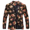 Herenpakken Blazers Heren Koninklijk Rood Bloemen Blazer Slim Fit Party Single Breasted Mannen Een Knop Jasje Stadium Costume255R