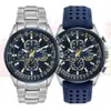 Luxury Wateproof Quartz Watches Business Casual Steel Band Watch Men's Blue Angels World Chronograph WristWatch 211231241U