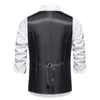 Herrenwesten Weste Tweed-Anzug Einreiher 2023 Herbst Vintage ärmellose Jacke formelle Business-Weste Tops Kleid Smoking