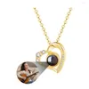 Ожерелья с подвесками на заказ, проекционное ожерелье Po с сердцем, персонализированные любые памятные украшения, подарки на день Святого Валентина для нее O2U9