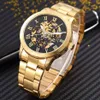 Shenhua Golden Skeleton Orologio meccanico automatico da uomo Moda impermeabile antiurto Orologio meccanico Orologio da uomo Orologi da uomo Y19062225F