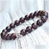 Beaded MG0744 Woman039s A Grad Garnet Armband Natural Gemstone Lycka till Lotus Flower Charm Yoga Energy Armband66464221959011 Drop DHGTV