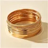 Bangle 14pcssets Punk Gold Couleur Bracelets pour femmes Alliage à la mode Métal Bohème Bijoux Accessoires Whole9877495 Drop Livraison Dhn1H