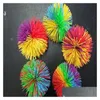 إلغاء الضغط لعبة Sile Koosh Ball Sensory تململ ألعاب Rustery Rubber Pom Dough كرات قوس قزح DNA REVIRE