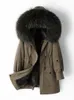 real fur jackets for women winter fox fur coat hooded warm parkas thickening outerwear overcoat Plus Size