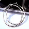 whole 18k White Gold Earrings 30MM unique LARGE HOOP EARRINGS pure low-d 295O