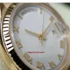 Caixa original certificado casual relógios modernos unissex relógios presidente 118238 18k ouro amarelo branco mostrador romano 36mm watch273c