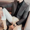 남자 양복 영국 스타일 패션 하운드 스투스 블레이저 슬림 핏 비즈니스 사무실 웨딩 드레스 양복 재킷 공식적인 착용 턱시도 homme
