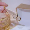 Hoop örhängen yizizai guld färg lycka till implikation örhänge för kvinnor hög kvalitet roterbar bling zirkoniumklipp brincos gåva