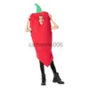 Speciella tillfällen barn röd paprika jumpsuit grönsak chili dräkt för barn karneval party fancy klänning halloween jul purim kläder x1004