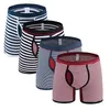 4 pezzi lotto uomo lungo boxer intimo uomo boxer homme cuecas masculina uomo cotone a righe sexy mutande homewear cueca boxer Y2004226e