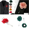 Pins Brooches 1Pc Men Boutonniere Fabric Yarn Pin Brooch Fashion Flower Lapel Suit Button Stick For Drop Delivery Jewelry Dhzof