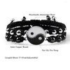 Strand 2 Pz Tai Chi Yin Yang Coppia Braccialetti Per Donna Uomo Regolabile Multicolor Corda Intrecciata Amici Braccialetti Gioielli con ciondoli Regali