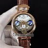 Bovet Amadeo Fleurier Grandes Complications Edouard Tourbillon Or Rose Cadran Squelette Blanc Quartz Suisse Montre Homme Cuir Marron S311p