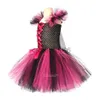 Special Occasions 2023 Girls Halloween Witch Tutu Dress Handmade Carnival Costume for Children Party Prom Dresses Kids Photo Clothes Fancy Dress x1004