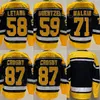 Homens Hóquei no Gelo 87 Sidney Crosby Jersey 71 Evgeni Malkin 59 Jake Guentzel 58 Kris Letang 66 Lemieux Reverse Retro Stadium Series Centennial Classic Bordado Venda