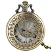 Relojes de bolsillo Reloj de cuarzo vintage con brújula astronómica colgante collar relojes de cadena
