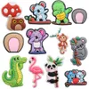 Wholesale 100Pcs PVC Kawaii Ears Koala Turtle Dinosaur Flame Bird Panda Monkey Mushroom Shoe Charms Decorations for Bands Bracelets Kids Party Xmas Gifts