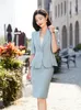 Tvådelklänning Spring Summer Kirt Suit Set For Women Short Sleeve Ruffle Blazer Top Midi Office Ladies 2 Work Wear Elegant Suits