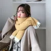 Etnik Kıyafet Sonbahar Kış Kadın Öğrencileri Knited Eşarp Kore Moda Vintage Sıradan Stripes Lady Long Sıcak Kalın Şal Sarma Hicabs