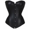 Corset Burlesque en simili cuir noir entièrement sexy, haut Punk Goth Fetish214P