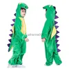 Speciella tillfällen barn barn djur dinosaurie drake kostym cosplay jumpsuit för pojkar flickor halloween fest mardi gras fancy klänning huvudbonad x1004