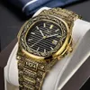 Бренд ONOLA Модные роскошные часы Классический дизайн Ретро Стиль Водонепроницаемые стальные золотые часы для мужчин и женщин232C