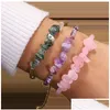 Beaded Fashion Jewelry Amethyst Rose Quartz Hand-Woven Bracelet Color Irregar Broken Stone Bead Mixed Adjustable Drop Delivery Bracele Dhyvf