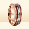 Cluster Rings BONLAVIE 8mm Hawaiian Koa Wood And Abalone Shell Tungsten Carbide Wedding Bands For Men Comfort Fit Size 4 To 179778633