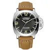 Montres-bracelets automatique auto-vent mécanique véritable bracelet en cuir marron jaune vert lumineux 44mm luxe or rose militaire hommes W276m