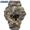 Nowy kamuflaż zegarek wojskowy Smael Brand Sport Watches LED kwarcowy zegar mężczyźni