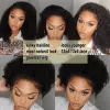 Transparent hd Lace Front Human Hair Wigs For Girls short Deep Curly Wig Kinky Hairline With Yaki Kinky Edges Baby Hair PrePlucked 13x4 Lace Wig