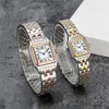 Fashion couple watches are made of high quality imported stainless steel quartz ladies elegant noble diamond table 50 meters water234y