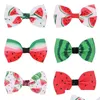 Hair Accessories Baby Watermelon Printed Bow Clips Girls Ribbon Bowknot Hairpins Barrettes Kids Bangs Headwear Drop Delivery Maternit Dhqyj