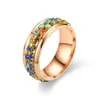 Anneaux de bande Spinner Ring pour femmes hommes soulagement de l'anxiété 6 mm Fidget en acier inoxydable CZ strass parfait S fêtes célébrations Dhgarden Dhoby