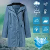 Damesjassen Regenjas Casual Mode Losse Lange Jas Mouw Waterdicht Windjack Effen Outdoor Uitloper Vrouwelijke Rits Capuchon