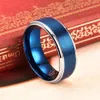 Wedding Rings 8mm Men's Blue Tungsten Carbide Ring Trendy Brushed Beveled Edge Men Band Jewelry Accessories Size 6-13264h