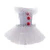 Besondere Anlässe Grauer Joker Mädchen Halloween Kostüm Tutu Kleid Gruseliger Clown Kinder Karneval Party Cosplay Kleidung Kinder Tüll Kostüm 2-12Y x1004