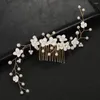 Hair Clips Bride Wedding Flower Combs Pearl Hairpins Vines Headbands For Women Party Styling Jewelry Accessories
