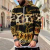 Sudaderas con capucha para hombre Otoño Invierno Streetwaer estampado bolsillos manga larga suelta Casual moda masculina 2023 ropa Tops